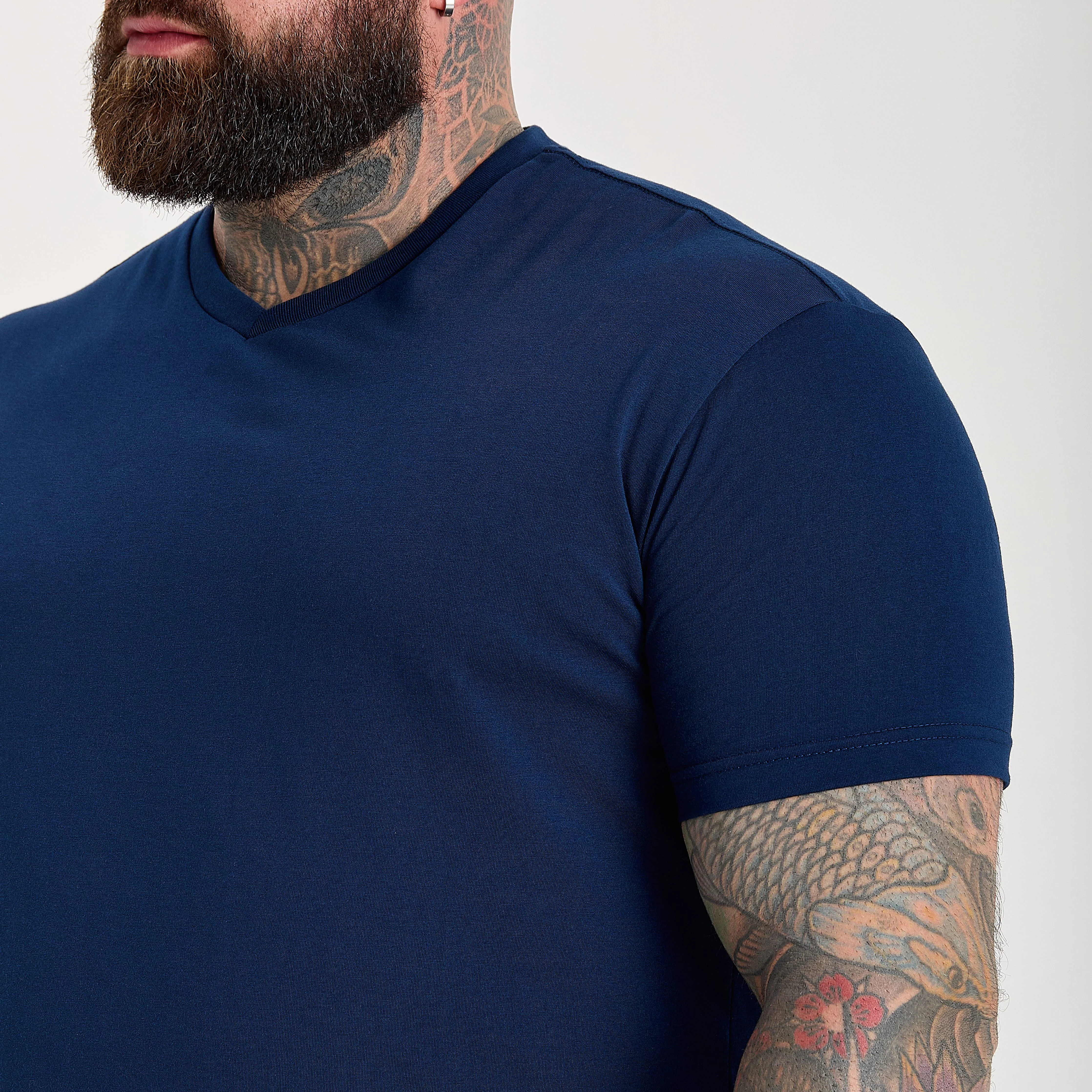 Deep Blue V-Neck T-Shirt - Image 2