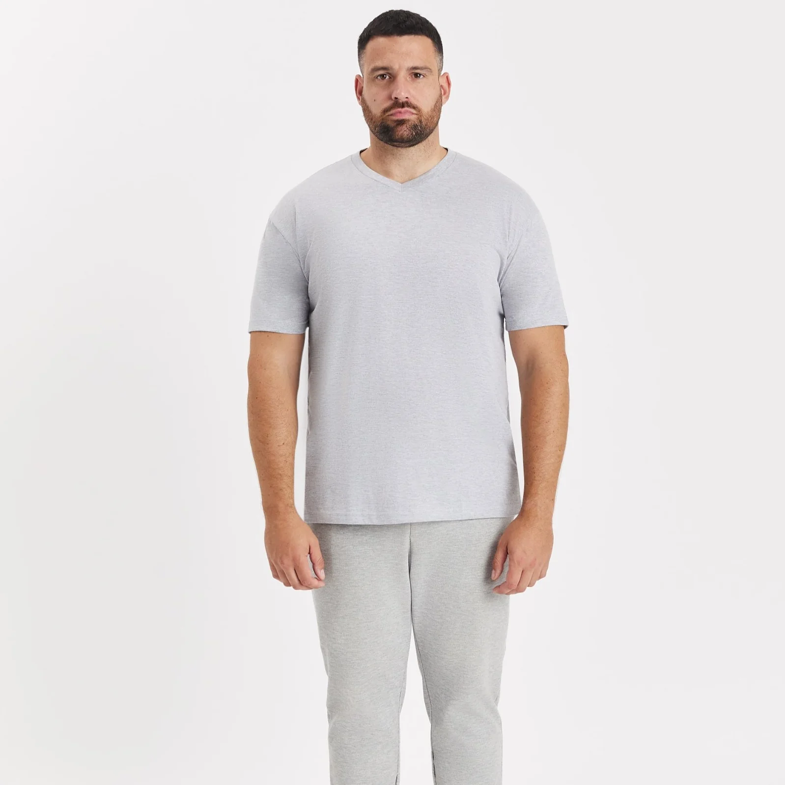 Heather Grey V-Neck T-Shirt - Image 4