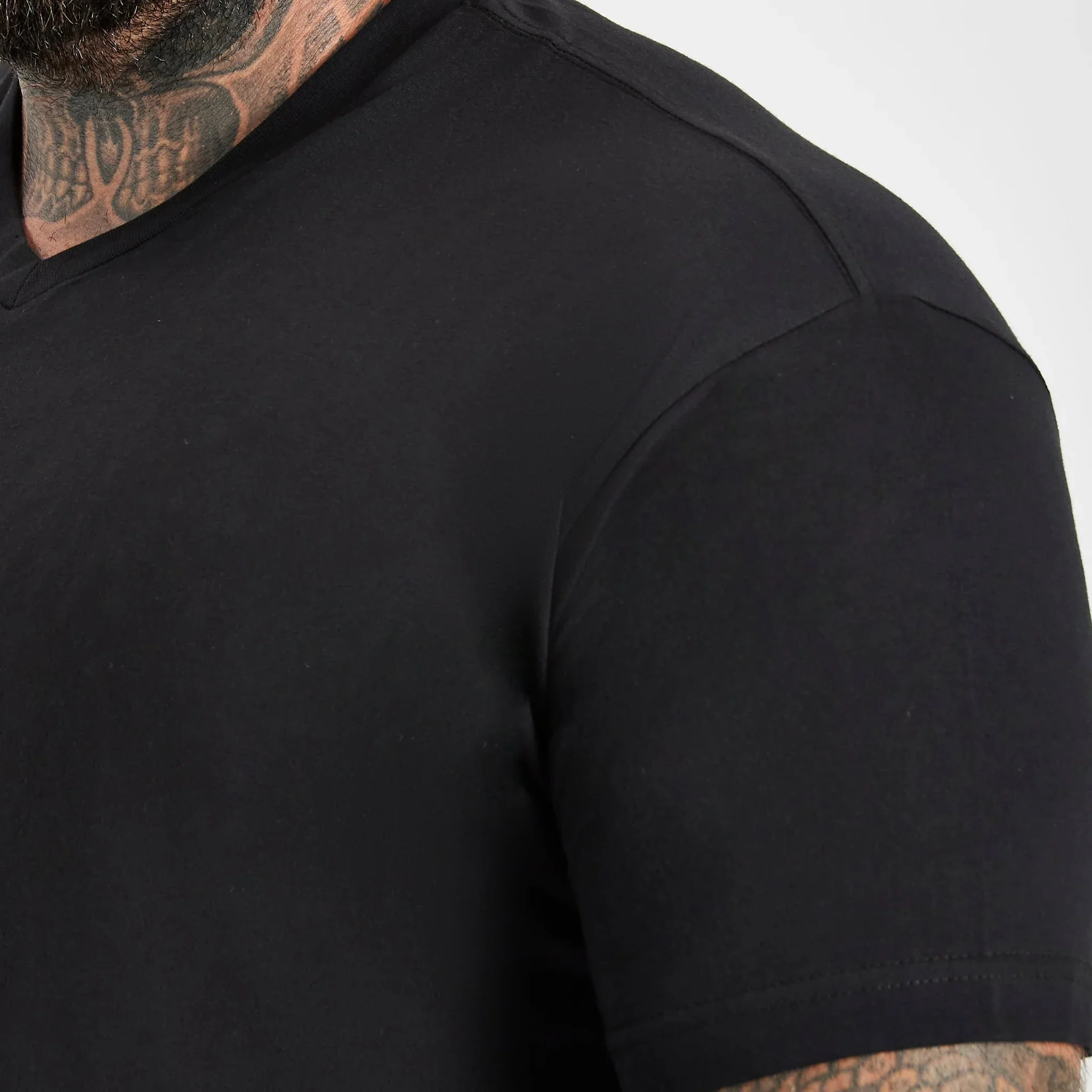 Black V-Neck T-Shirt - Image 3